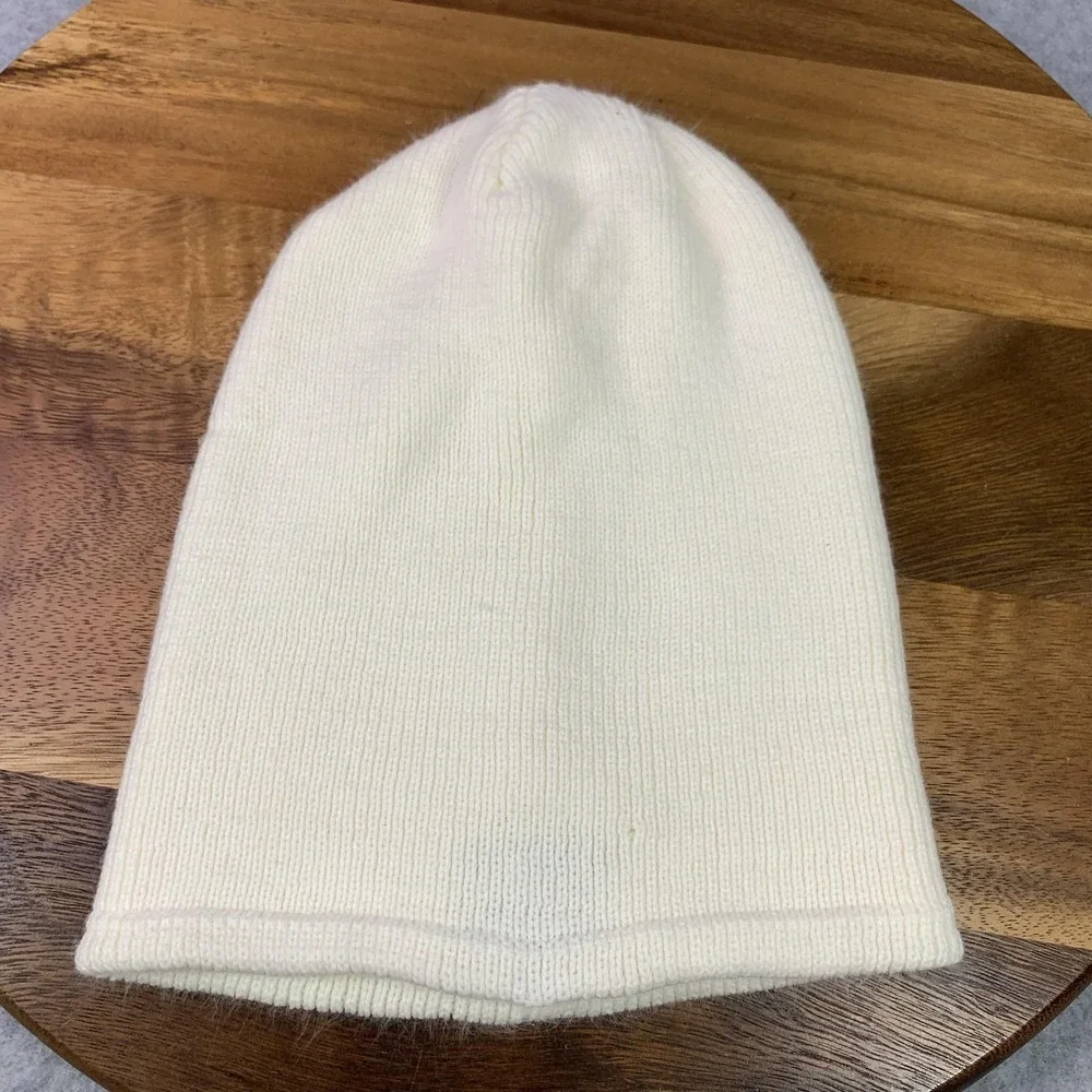 Adidas Hat Beanie Fitted Unisex White Trefoil Logo Knit Cuffed Winter One Size‎